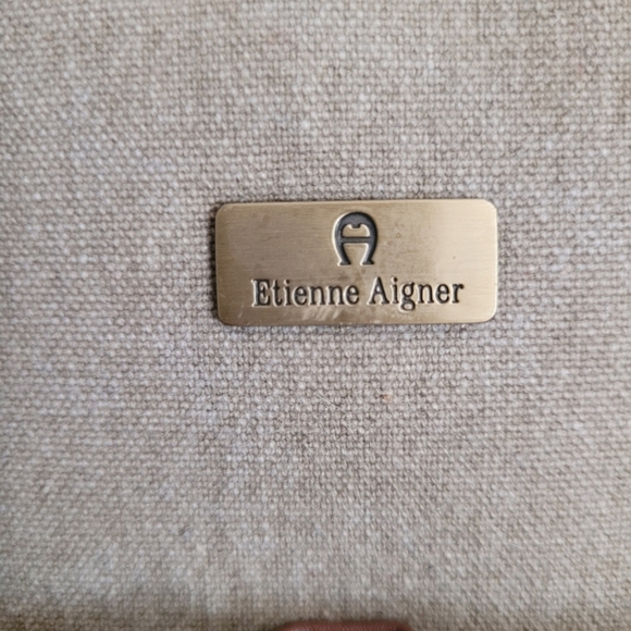 Etienne Aigner Elegant Beige and Brown Tote Bag - Picture 9 of 11